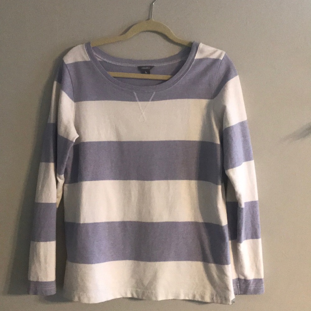 Eddie Bauer Striped Sweater Purple Small